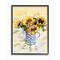Stupell Industries Sunflower Assortment in Blue Patterned Pitcher Framed Wall Art
